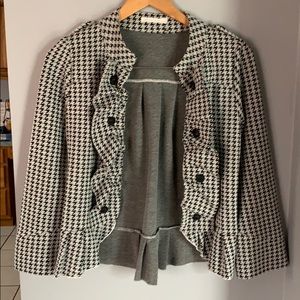 Military style open front cardigan